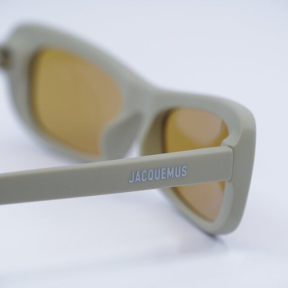 Jacquemus CAPRI JAC/55 C7 Sunglasses Cream Rectangle Frame, Amber Lenses main image 9